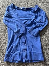Unbranded Women Blue Cardigan V-Neck Buttons 3/4 Sleeve Size Small Light... - €5,13 EUR