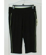NWT Tangerine Activewear Capris Black/Yellow Green  Women&#39;s Sz S-M SUPER... - $24.30