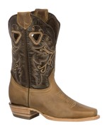 Womens Classic Cowboy Boots Honey Brown Leather Square Toe Dama Botas Va... - £63.20 GBP