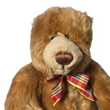 GUND Brown 12” Bear Snoodles #2974 plush Stuffed Animal Toy plaid bow Play - £13.02 GBP