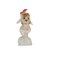 Vintage Poodle Begging On Hind Legs Miniature Figurine Dog Bone China *CHIPPED - £11.98 GBP