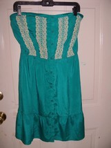 Flying Tomato Boho Dress Embroidered Strapless W/Lace Size L Women&#39;s EUC - £17.80 GBP