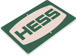 Hess Motor Oil Gas Station Logo Garage Service Retro Decor Large Metal T... - $21.95