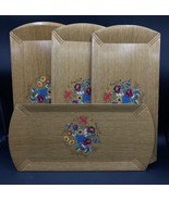 MCM Set of 4 HASKO Ornamental Floral  TV Lap Trays USA 16” X 7.75” - $26.72