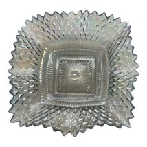 Vintage Candy Dish/Ash Tray iridescent Blue Diamond Point Ruffled Edge 7... - $43.70 MXN