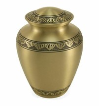 Bronze Colored Brass Adult 200 Cubic Inch Funeral Cremation Urn for Ashes - $295.00