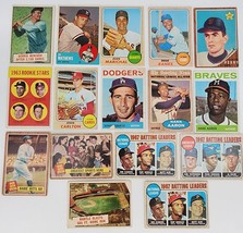 1960s Topps 16 Baseball Cards Mantle Koufax Gehrig Banks Aaron Ruth Players - £235.12 GBP