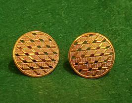 Vintage NAPIER Earrings Screw Back Clip On Gold Tone Round Signed - £7.71 GBP