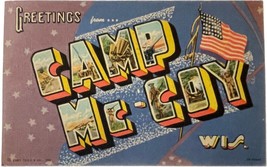 Greetings from Camp Mc-Coy, Wisconsin, vintage post card 1949 - £9.37 GBP