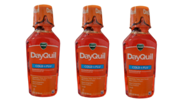 3 x Vicks DayQuil Cold &amp; Flu Relief Liquid 12 fl oz EXP 10/2025 - £19.74 GBP
