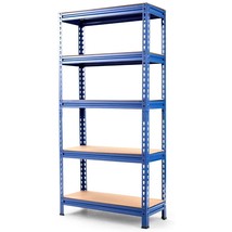 Heavy Duty 60 inch Adjustable 5-Shelf Metal Storage Rack in Navy Blue - £185.76 GBP