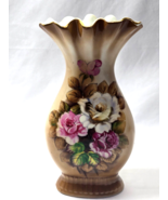 Vintage LIPPER &amp; MANN Vase - European Style 10&quot; Floral With Crimped Rim ... - $32.55 CAD