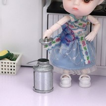 1:12 Scale Dollhouse Miniatures Vintage Metal Milk Can Kitchen Accessory H4.2cm - £4.29 GBP