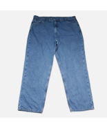 Carhartt Relaxed Fit Men&#39;s Size 46x32 Lined 5-Pocket 100% Cotton Blue Jeans - £20.19 GBP
