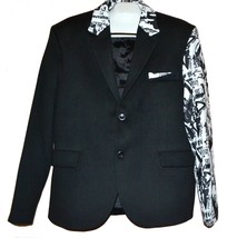 Mondo  Men&#39;s Black White Print  Fashionable Blazer Jacket Size 2XL Fit Small - £133.09 GBP