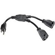 Convert 1 Outlet To 2 Power Extension Splitter Y Cord Tripp Lite P024-18N-13A-2R - £22.40 GBP