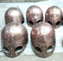 Viking Norse Spectacle Medieval Armor Costume 5 Helmet w/Liner Copper Ant. - £253.99 GBP