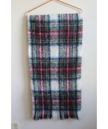 Vtg RH Macy Mohair Pile Wool Plaid Thick Scarf Shawl 17x69 Scotland - £31.12 GBP