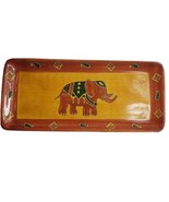 Pier 1 Imports Elephant Terracotta Red Orange Tray Plate Rectangular Pla... - $47.64 CAD
