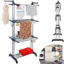 70&quot; Laundry Clothes Storage Drying Rack Portable Folding Dryer Hanger He... - $80.99