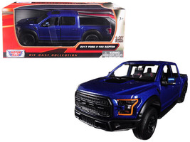 2017 Ford F-150 Raptor Pickup Truck Blue w Black Wheels 1/27 Diecast Car... - £29.06 GBP