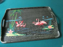 Flamingo Compatible with Wooden Lacquer Tray 20 X 14 Metal Angels - 8 X ... - $74.47