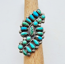 MARCO BEGAYE NAVAJO RARE 925 STERLING SILVER MULTICOLOR TURQUOISE RING S... - $5,433.14 MXN