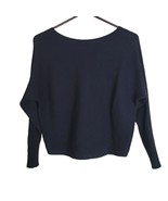 Cropped Black Knit Sweater Long Sleeve Womens Medium - £6.77 GBP