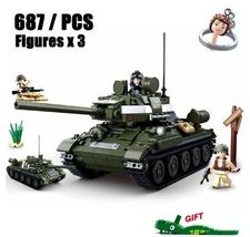 Tank Building Block Classic World War II Military Armored Bricks Kid Toy Gift -7 - £26.19 GBP