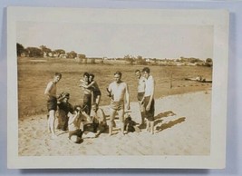 WWII Soldiers Shirtless Having Fun Drinking on Beach Snapshot Photograph... - $16.95