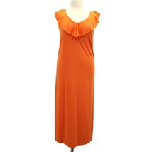 NEW PatPat Maternity XL Maxi Dress Orange Lightweight Sleeveless Ruffled Modest  - £19.23 GBP