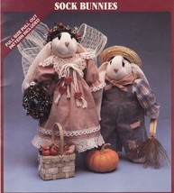 Vintage Sock Bunny Angel Farmer Girl Granny Dolls Sew Pattern Uncut - £11.05 GBP