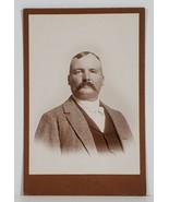Lake City Minnesota Stocky Man Long Mustache Studio Cabinet Card Photo G... - £11.97 GBP