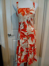 Dress Madison Leigh Floral Sundress Orange white Pink Size 10 bra inset ... - $19.79