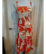 Dress Madison Leigh Floral Sundress Orange white Pink Size 10 bra inset ... - $27.06 CAD