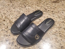 Cole Haan Women&#39;s 8.5 B Charlotte Slide Sandal Black Leather with CH Log... - $69.30
