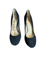 Sam Edelman Women&#39;s Stillson Suede Leather Pump Round Toe High Heels Bla... - $29.69