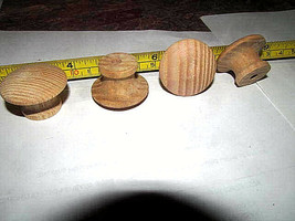 10 PIECES NEW UNFINISHED ASH 1&quot; ROUND WOOD CABINET KNOBS / PULLS KZ - £7.83 GBP