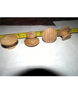 10 PIECES NEW UNFINISHED ASH 1 3/4&quot; ROUND WOOD CABINET KNOBS / PULLS KZ - $10.26