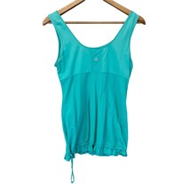 Lululemon Womens 8 Sunrise Tank Top Activewear Teal Turquoise Pleated  - £23.14 GBP