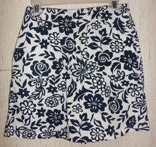 New! Womens Bobbie Brooks White W/ Navy Blue Floral Pull On Skort Size S (4/6) - £18.35 GBP