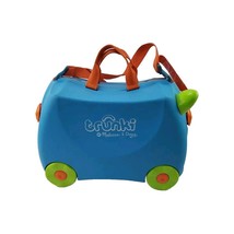 Trunki Melissa &amp; Doug Suitcase Kids Ride Wheeled Pull Along Blue Green T... - $24.73