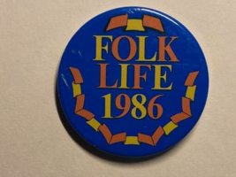 Vintage 1986 Folk Life Festival Seattle Washington Pinback Pin 2.25&quot; - $6.08