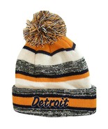 Detroit 4-Color Embroidered Adult Size Winter Knit Pom Beanie Hat (Navy ... - £11.95 GBP