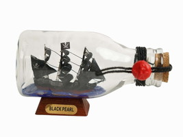 [Pack Of 2] Black Pearl Pirate Ship in a Glass Bottle 5&quot;&quot; - £49.47 GBP