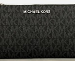 New Michael Kors Jet Set Travel Double zip wristlet wallet PVC Black - $71.16