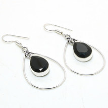 Black Spinel Handmade Fashion Gemstone Ethnic Earrings Jewelry 2.10" SA 2954 - £4.13 GBP