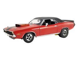 1970 Dodge Challenger R/T "Dodge Fever" Bright Red with Black Stripes and Black  - $3,216.68 MXN