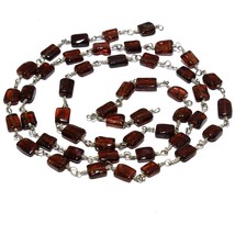 Natural Garnet Smooth Square Vermeil Beads 24 inch Briolette Loose Gemstone - £7.95 GBP