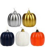 Fall Harvest Pumpkin Wax Candles 2.5”Dx2.8”H Select: Color - £3.19 GBP
